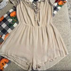 Beige Ladies Shorts Romper
